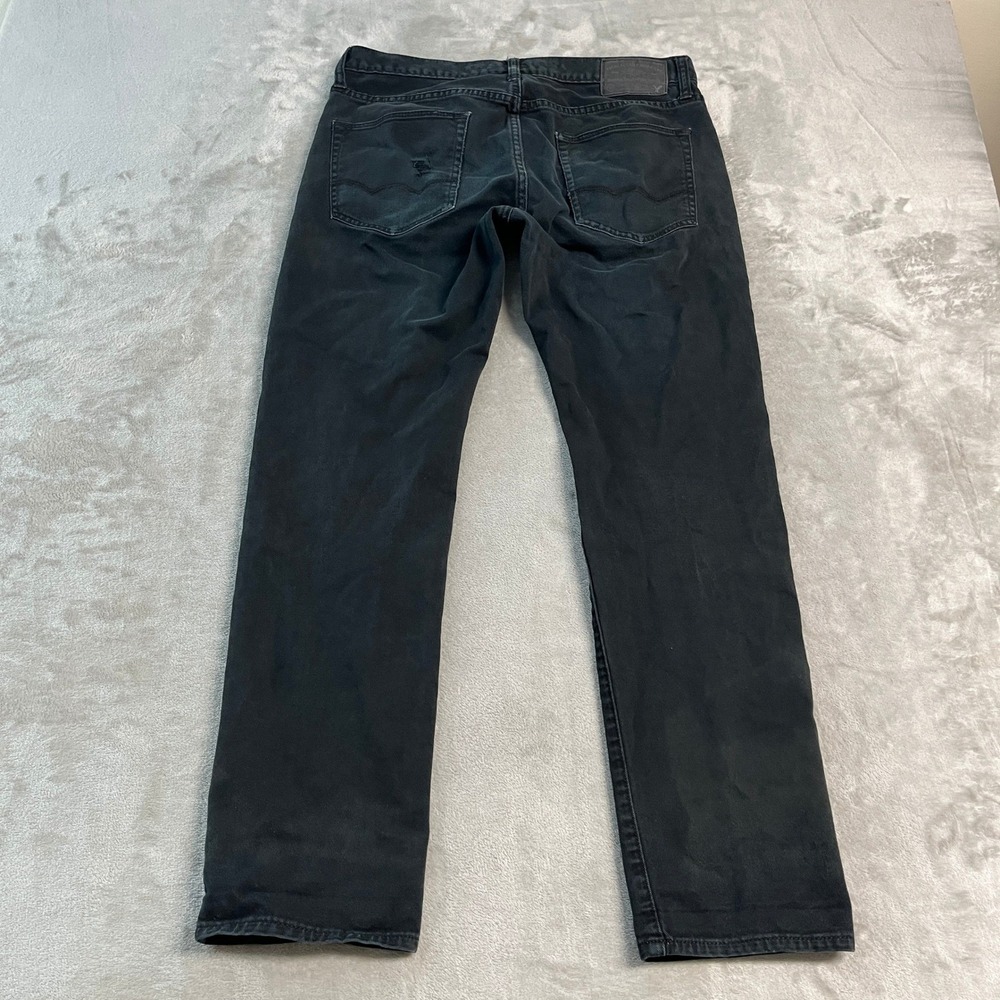 American Eagle Core Flex Slim Straight Black Jeans Mens 32x32 (34x30) Distressed - Picture 12 of 16